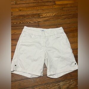 Liz Claiborne Cream Pinstripe Bermuda Shorts